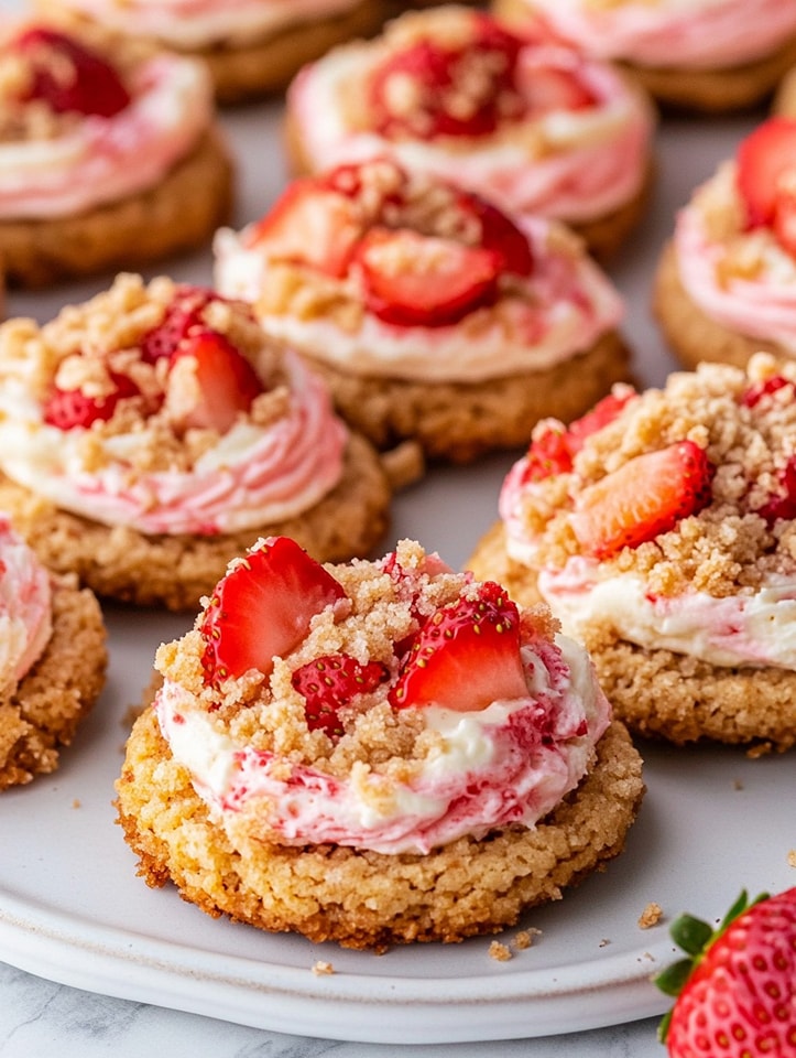 Strawberry Cheesecake Crumbl Cookies