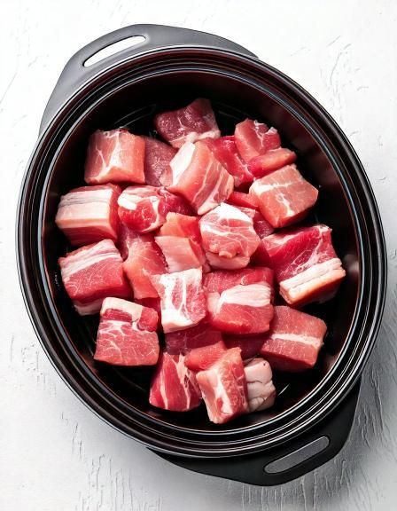 Put raw pork belly in a slow cooker with these 3 ingredients. You’ll never forget it.