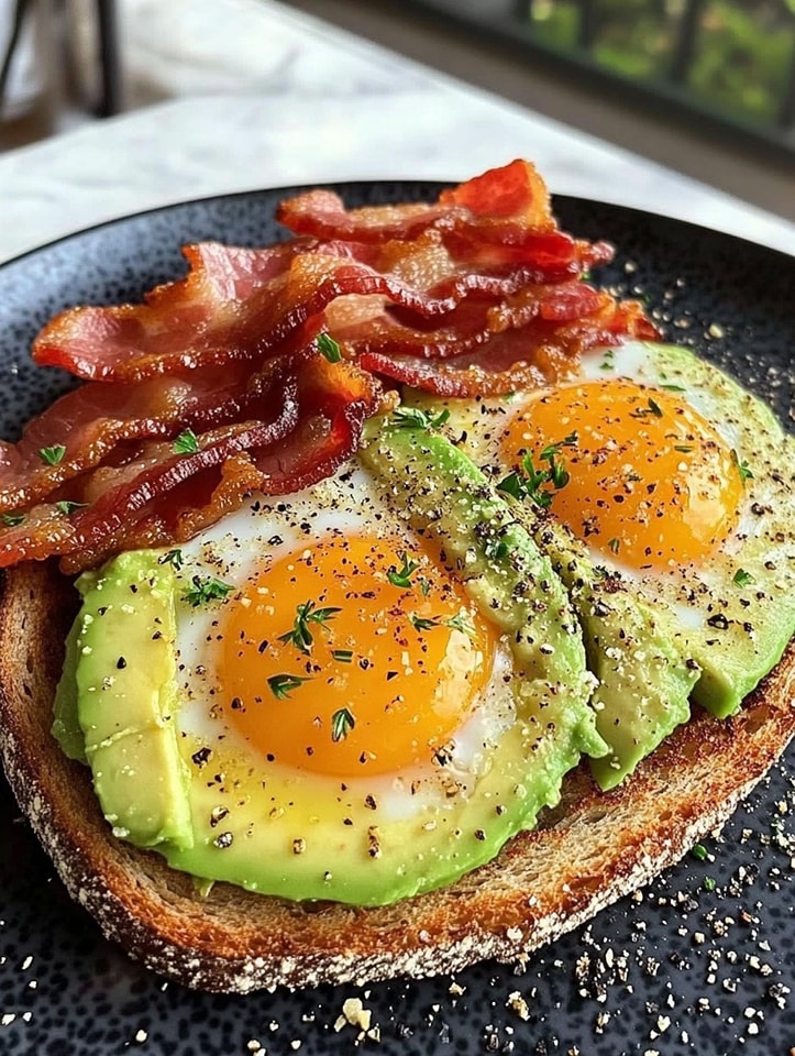 Avocado Bacon Egg Toast