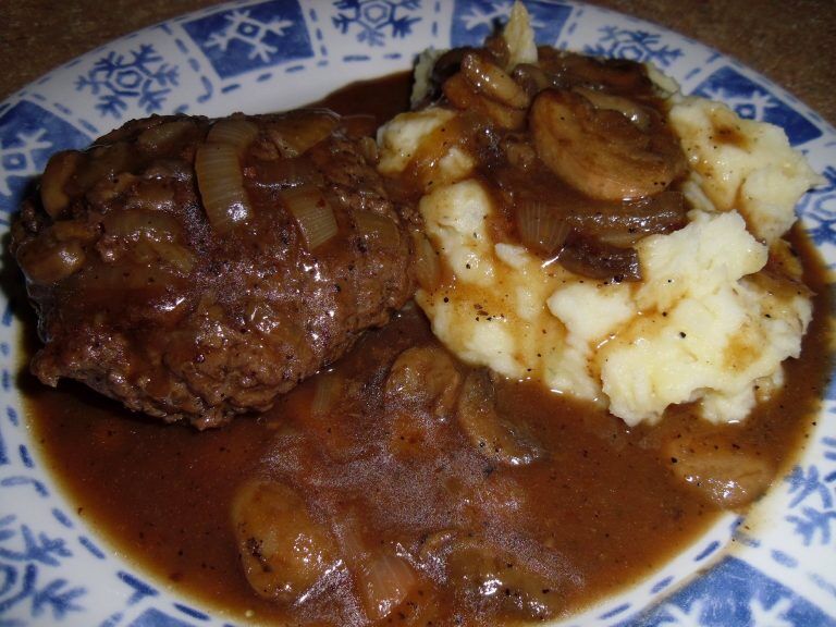 HAMBURGER STEAKS WITH ONION GRAVY
