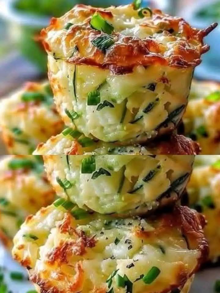Crispy Parmesan Zucchini Potato Muffins
