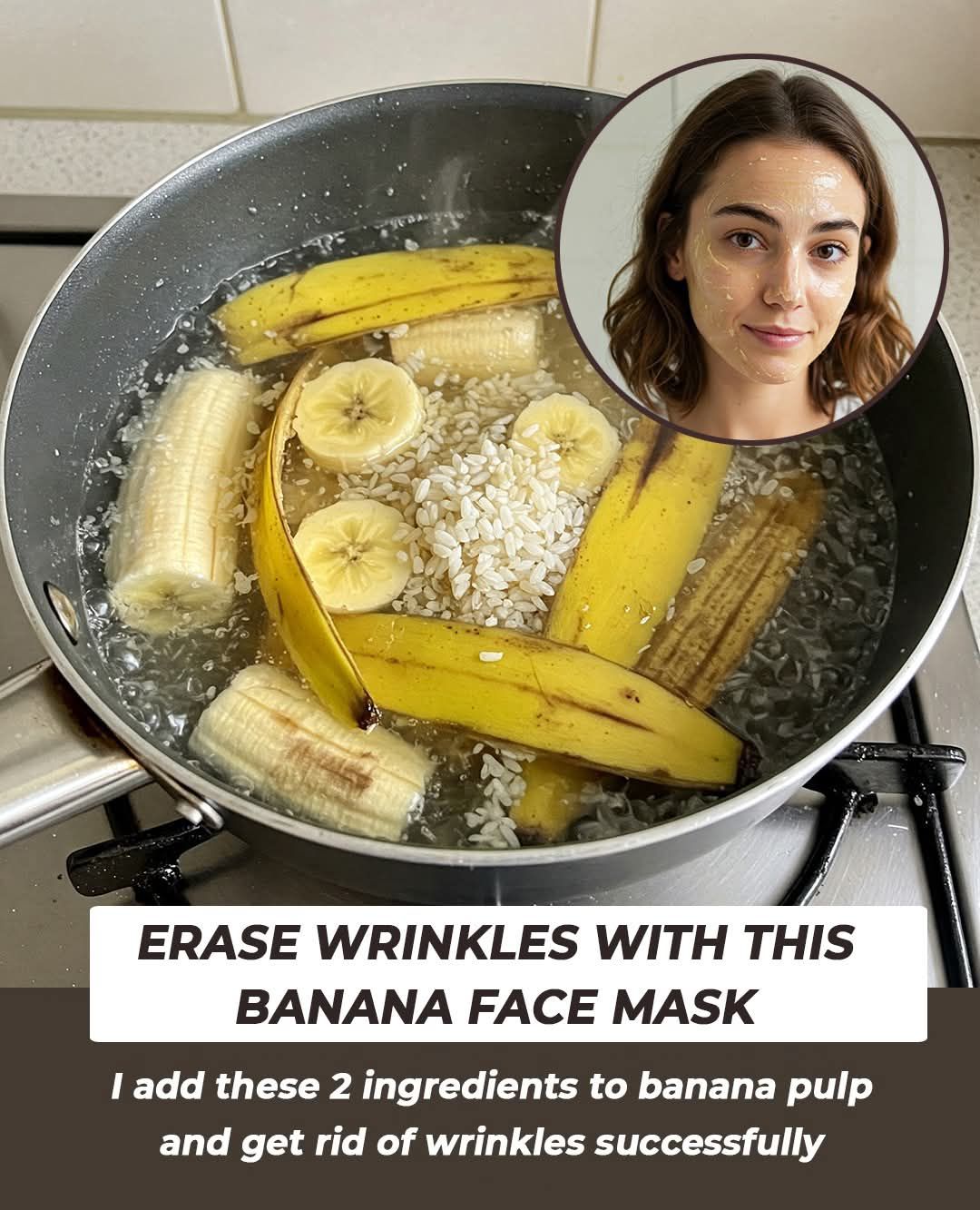 Banana mask against wrinkles