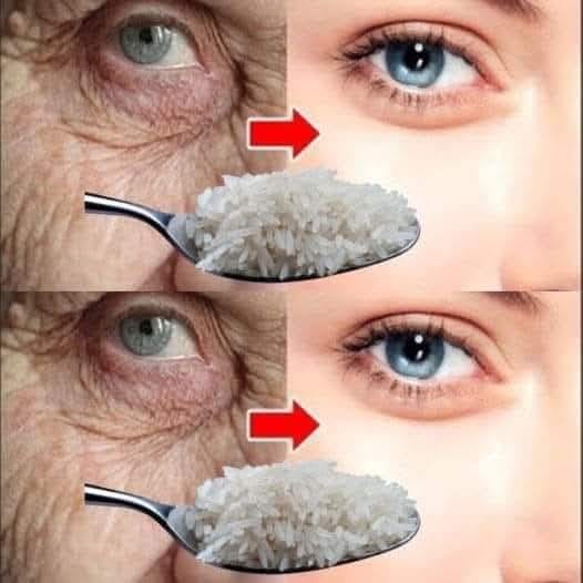 Rice mask to reduce eye wrinkles and rejuvenate the skin