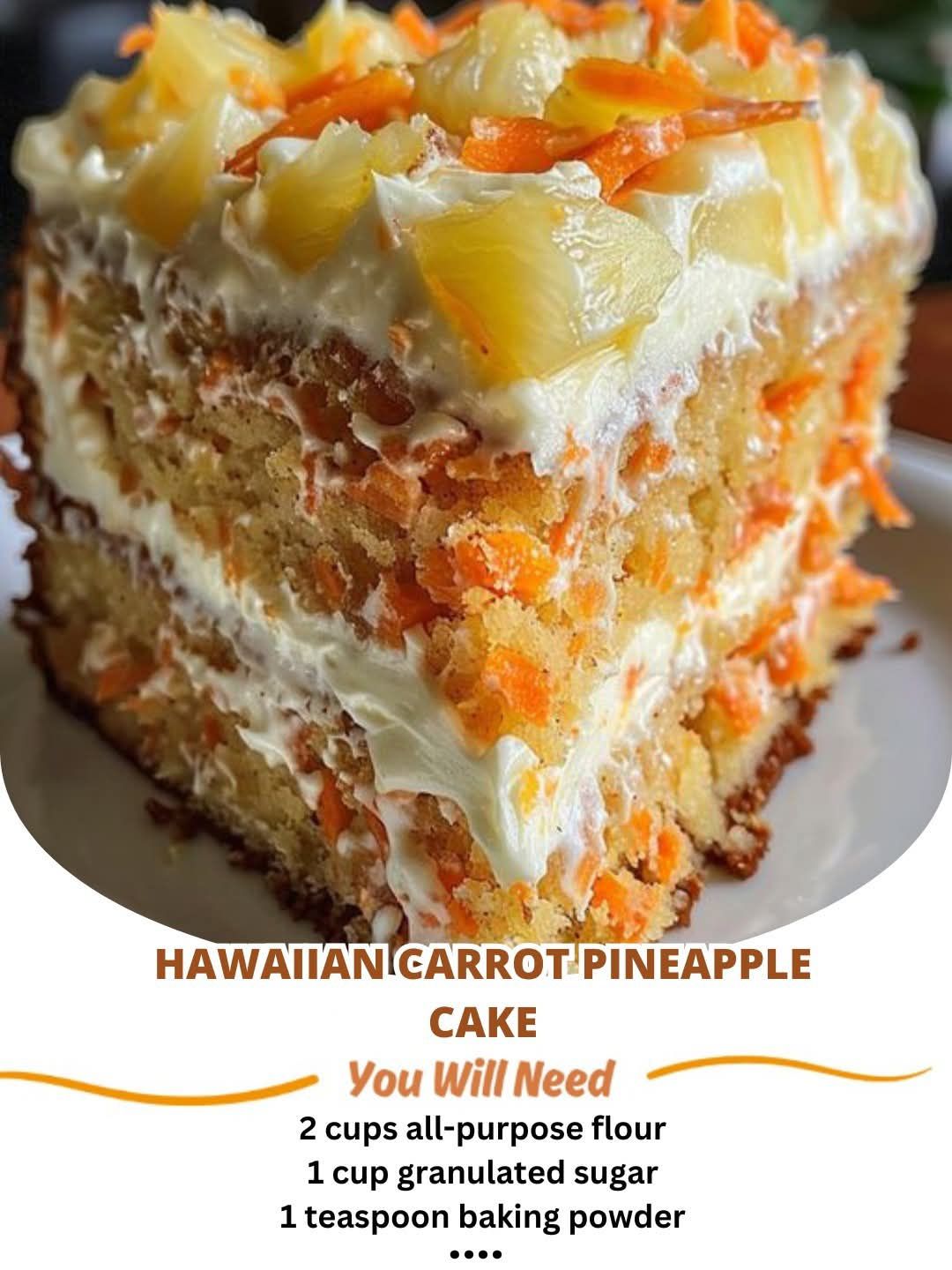 Hawaiian Carrot Pineapple Cake Recipe for you