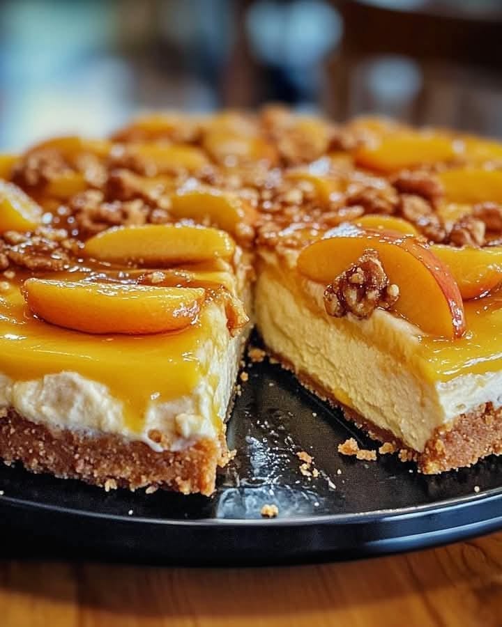 Hennessy Peach Cobbler Cheesecake