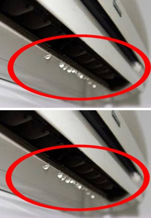 The air conditioner suddenly leaks water