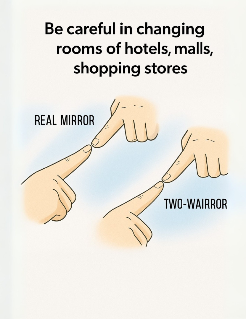 Life Tip: How to Tell the Difference Between a Real Mirror and a Two-Way Mirror in Fitting Rooms