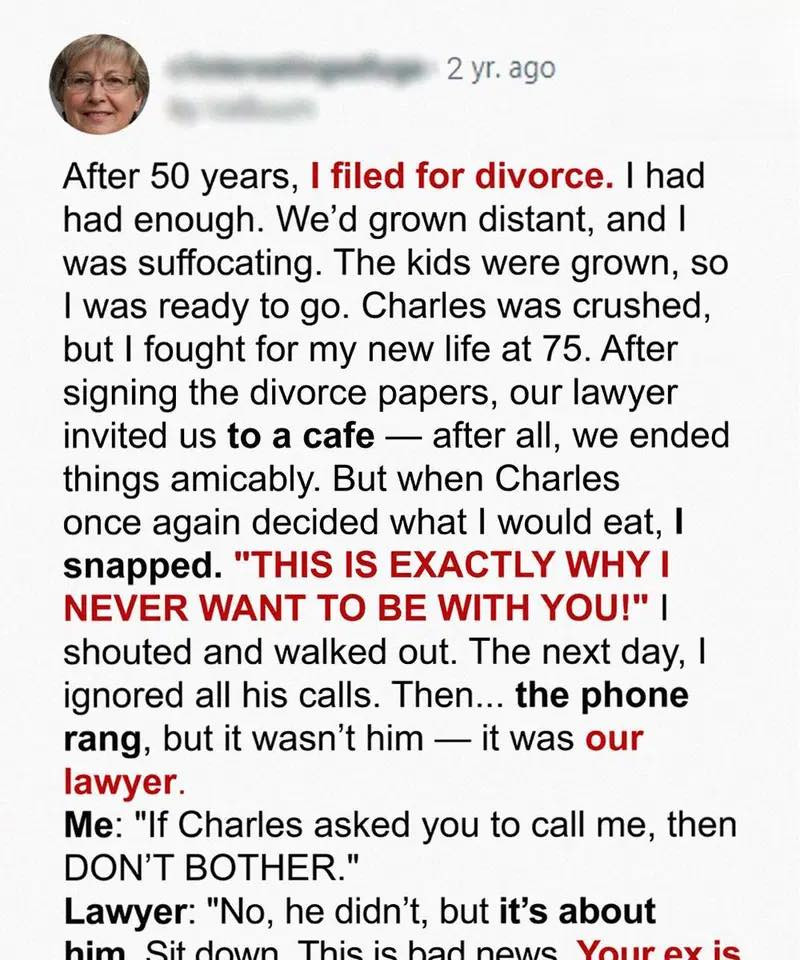 A Divorce After 50 Years That She Soon Regretted