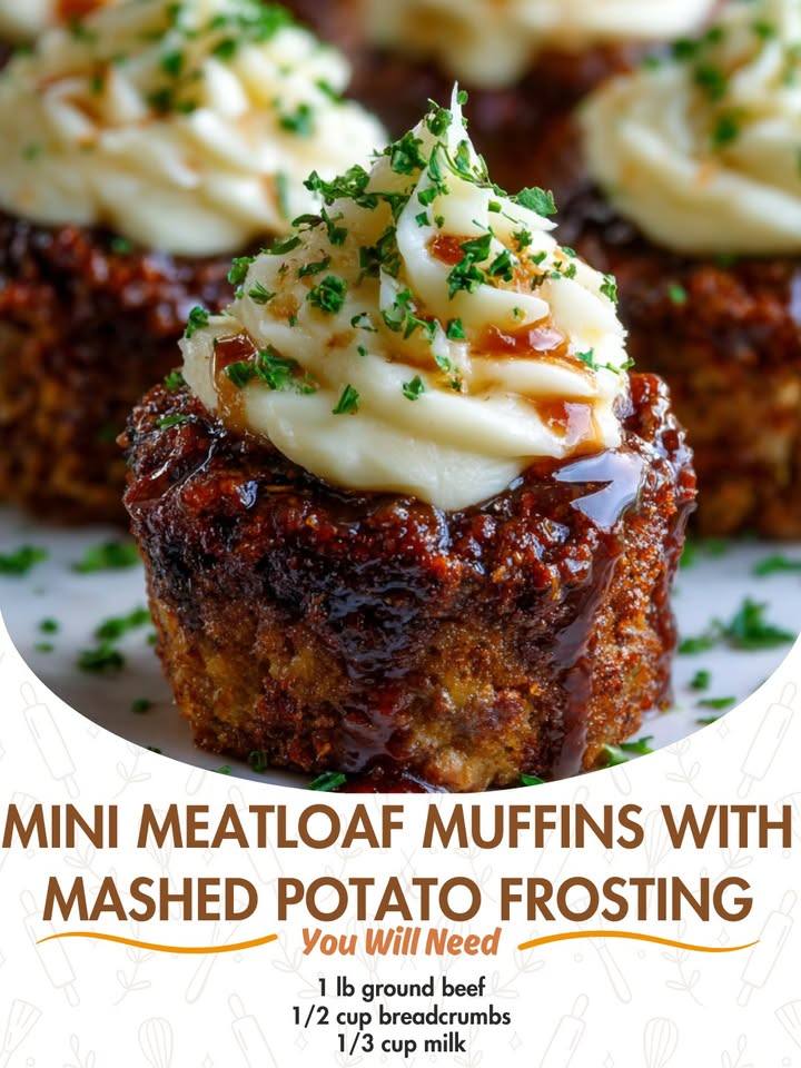 Mini Meatloaf Muffins with Mashed Potato Frosting