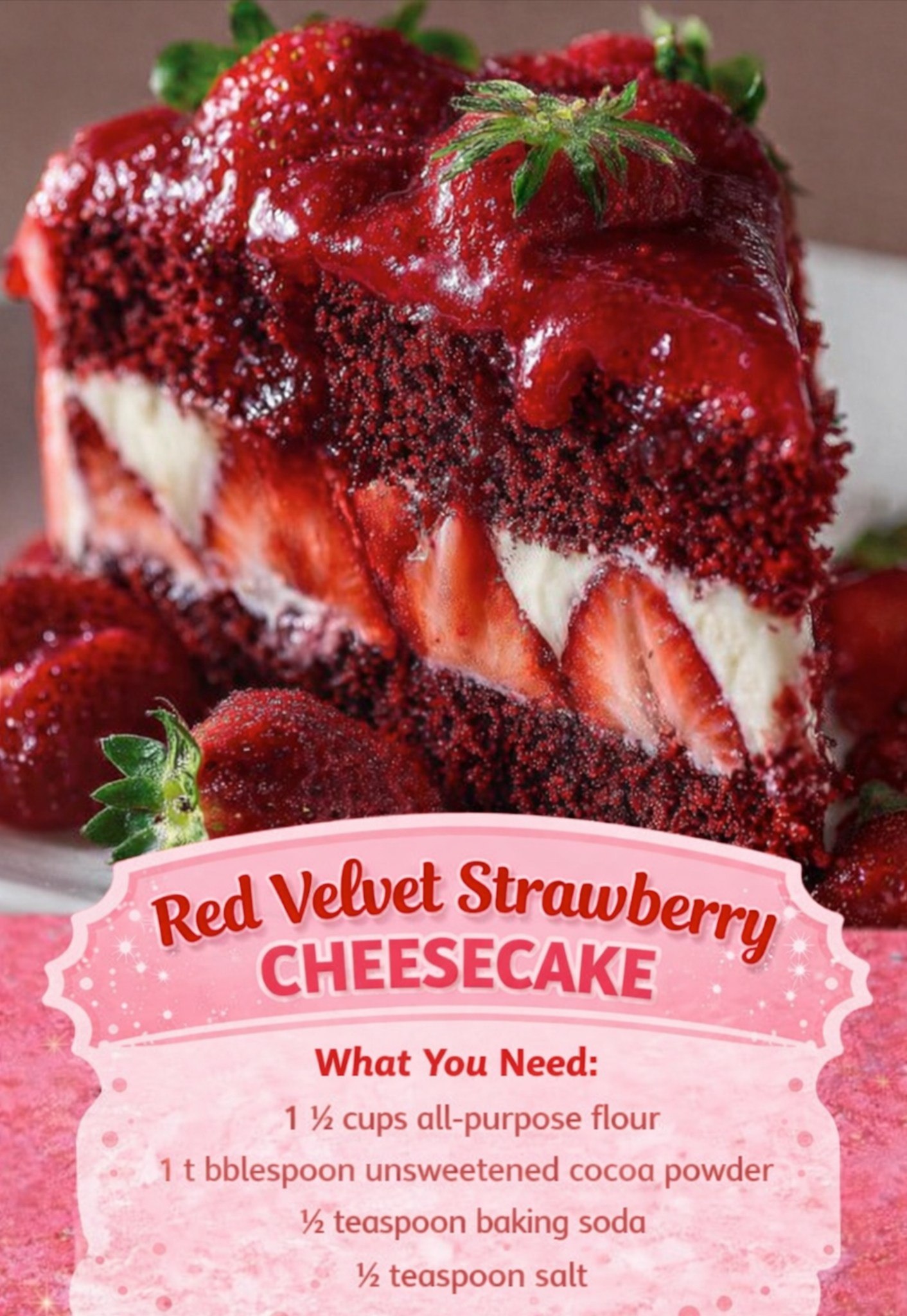 Red Velvet Strawberry Cheesecake is rich, creamy, and pure indulgence with every bite