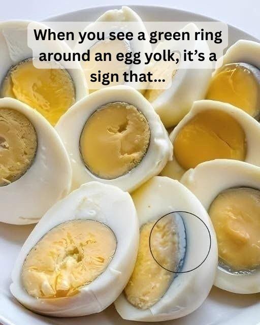 When you see a green ring around an egg yolk, it’s a sign that…👇