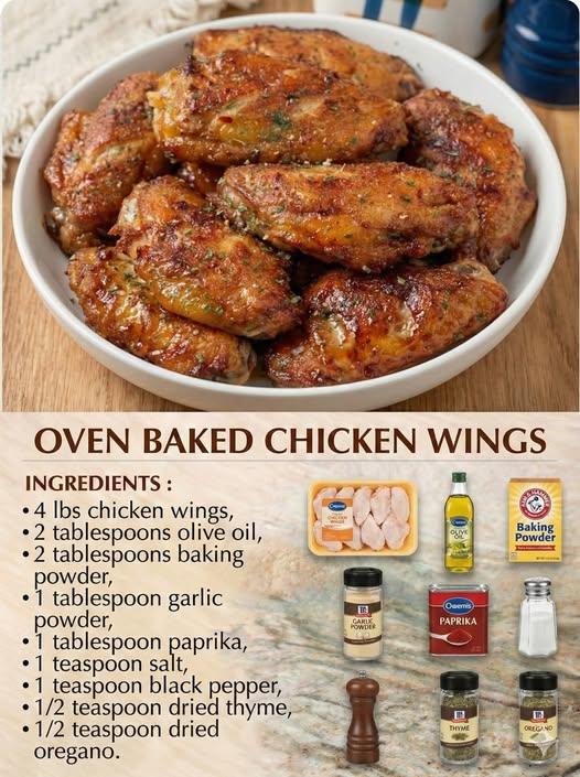 Oven Baked Chicken Wings Don’t LOSE this Recipe! Ingredients: