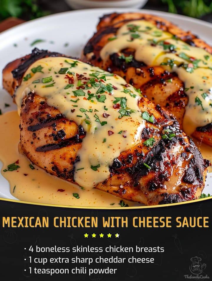 Mexican Chicken with Cheese Sauce Spicy Grilled Chicken with Creamy Cheddar Sauce
