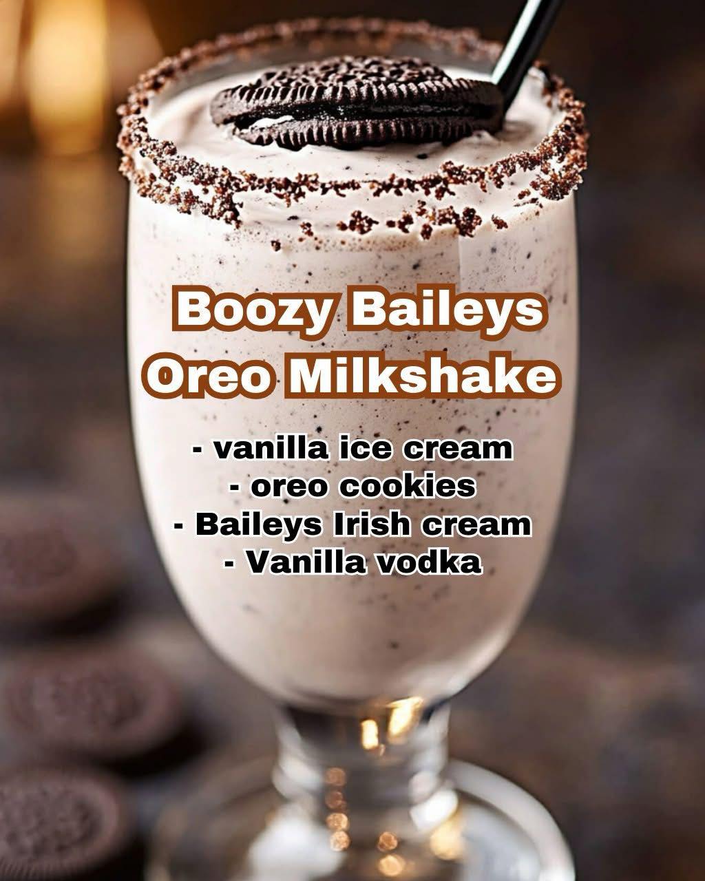 Boozy Baileys Oreo Milkshake Recipe