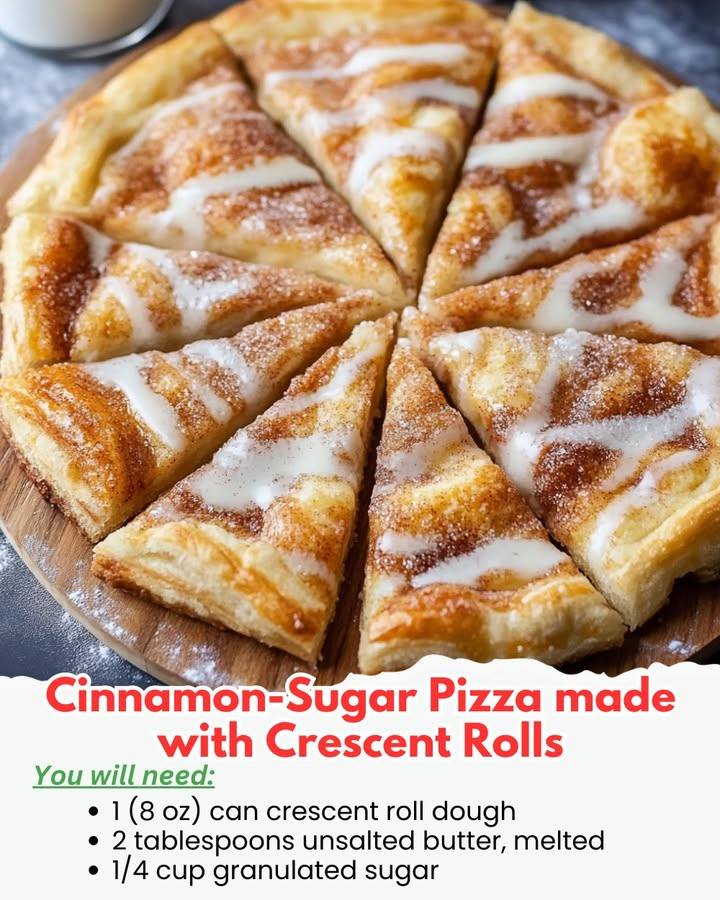 Cinnamon-Sugar Pizza made with Crescent Rolls