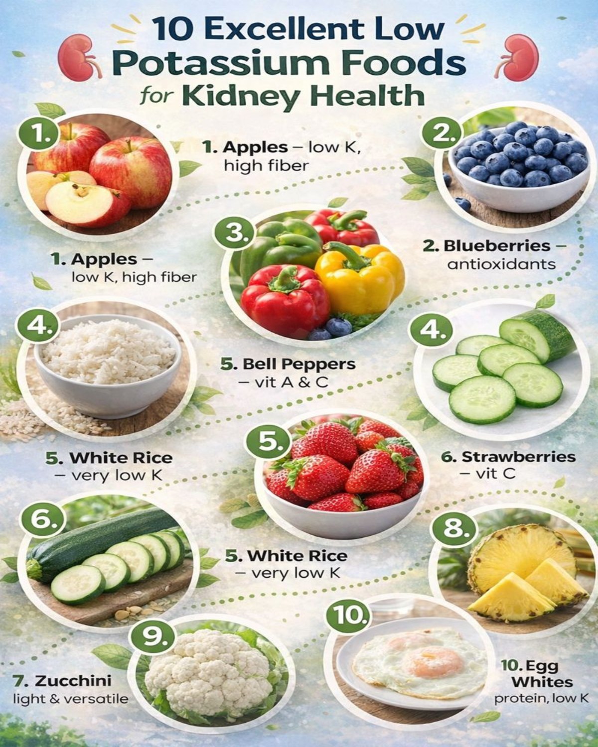 10 Best Low Potassium Foods for Kidney Patients | Renal Diet Tips