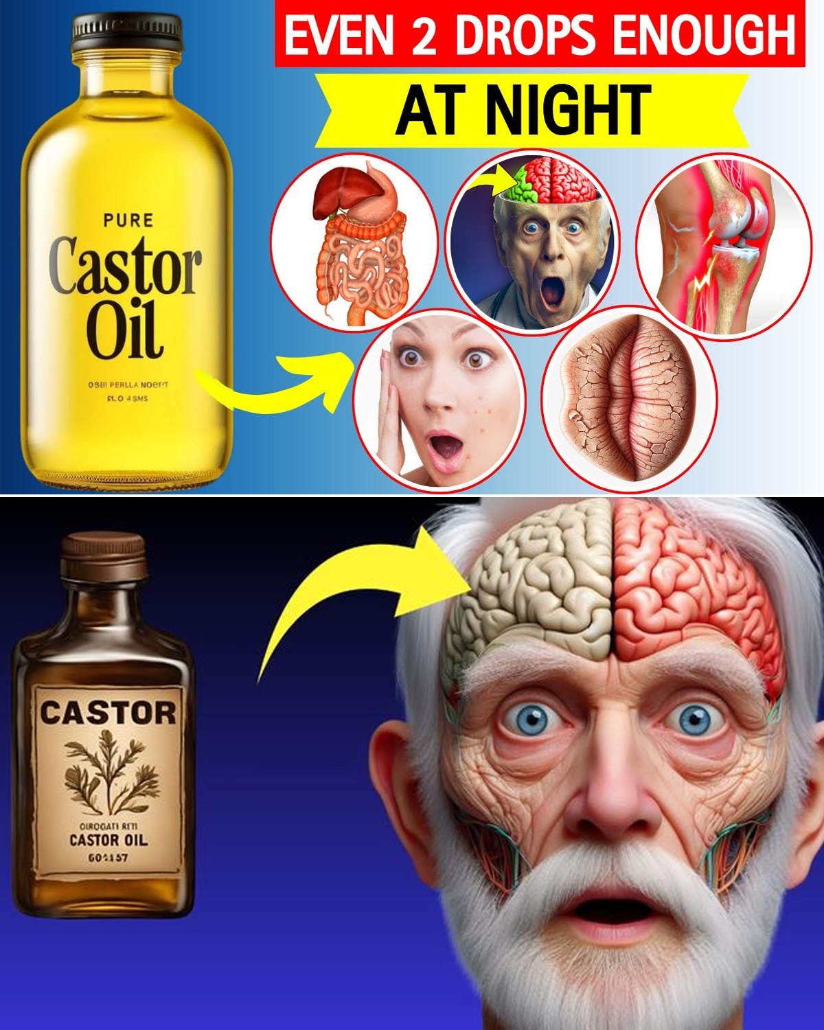 Only 2 Drops of Castor Oil Before Bed Can Cause a SURPRISING Body Reaction! 👇👇👇