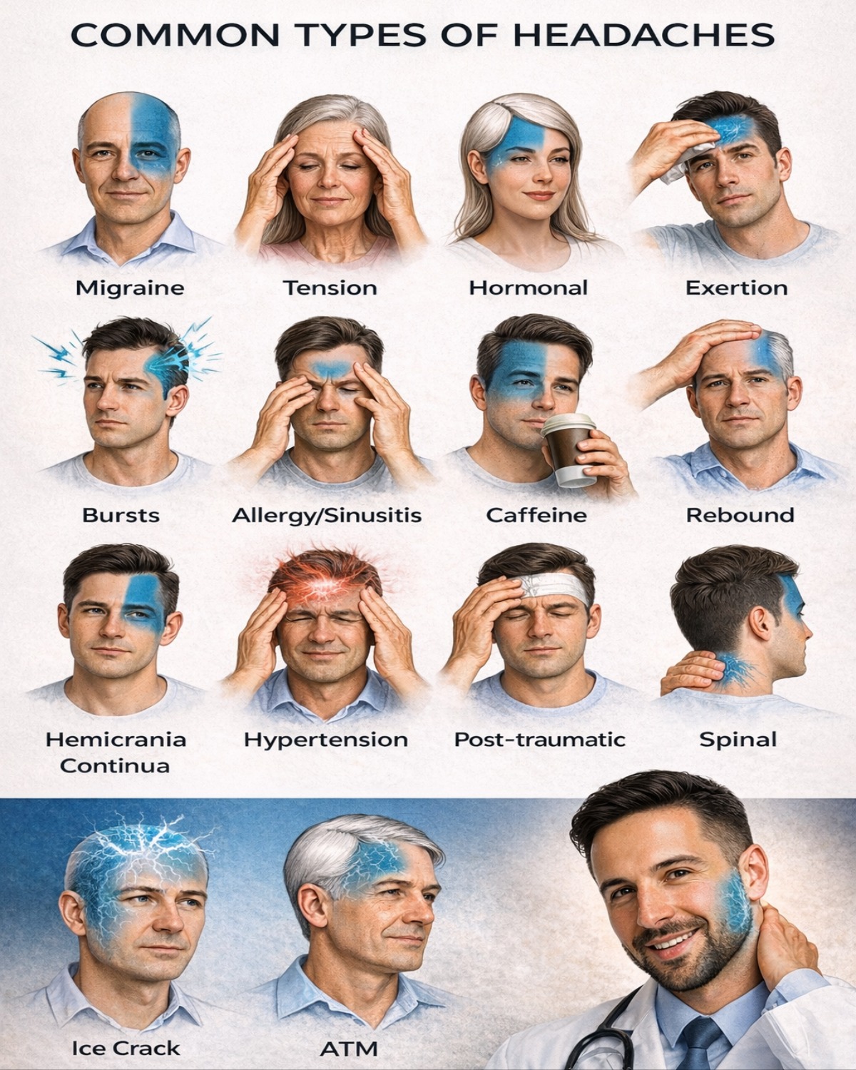 15 Common Types of Headaches – Where and How They Hurt