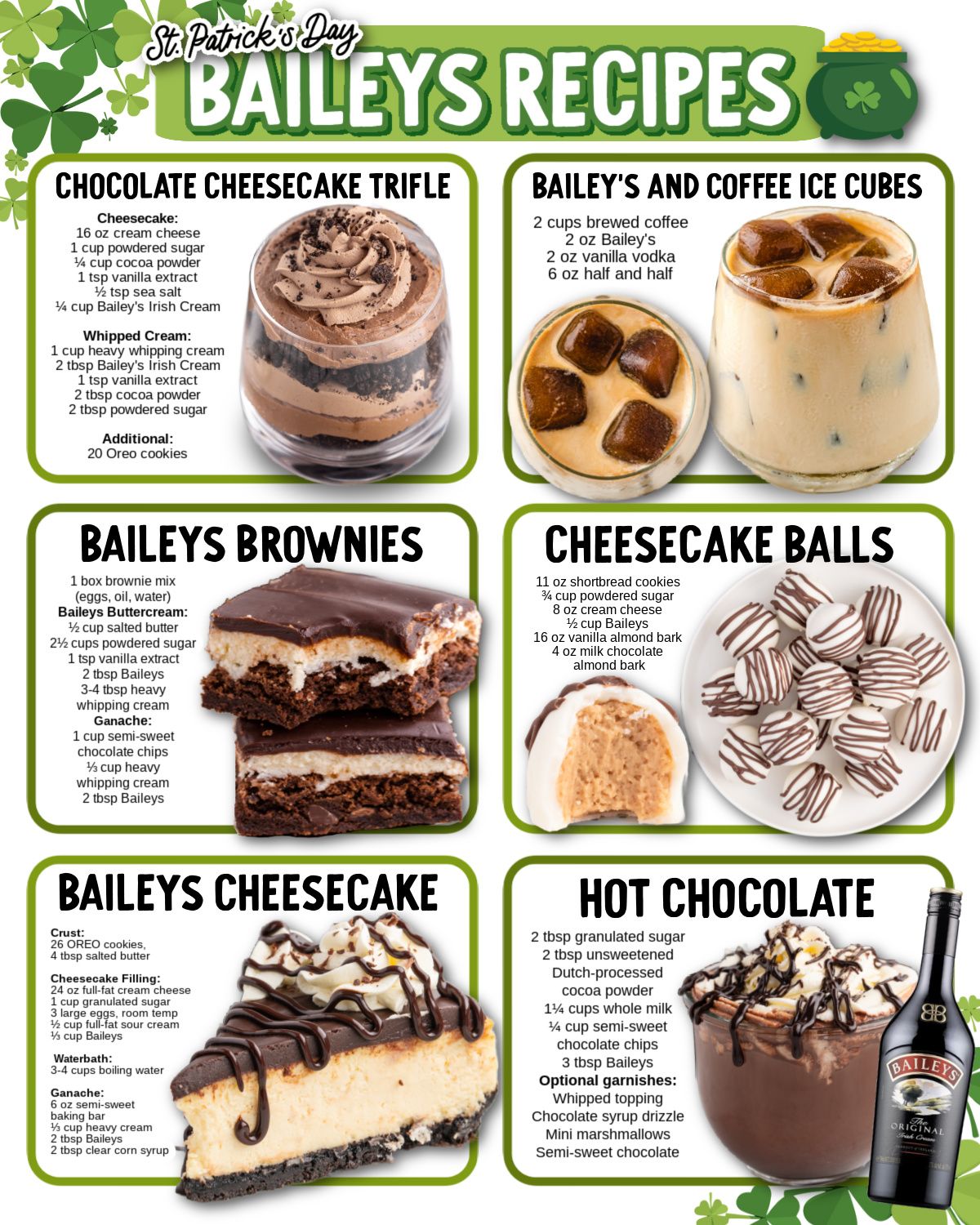 St. Patrick’s Day Baileys Favorites  Creamy, cozy, and just a little boozy  From Baileys desserts to festive drinks, this lineup is perfect for celebrating in the most delicious way!