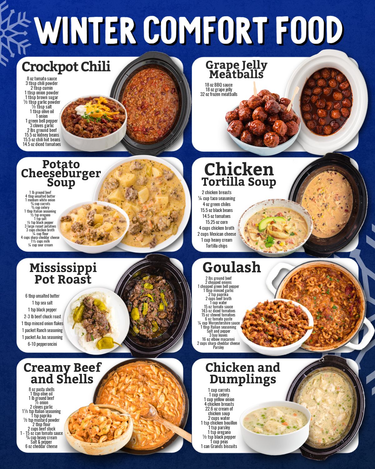 Easy, cozy, and perfect for busy days  This Crockpot Round Up is packed with set-it-and-forget-it favorites—from hearty comfort foods to family-friendly classics that simmer all day for big flavor with little effort. Just toss everything in, let the slow cooker do the work, and come home to a warm, satisfying meal everyone will love. Dinner just got a whole lot easier! 