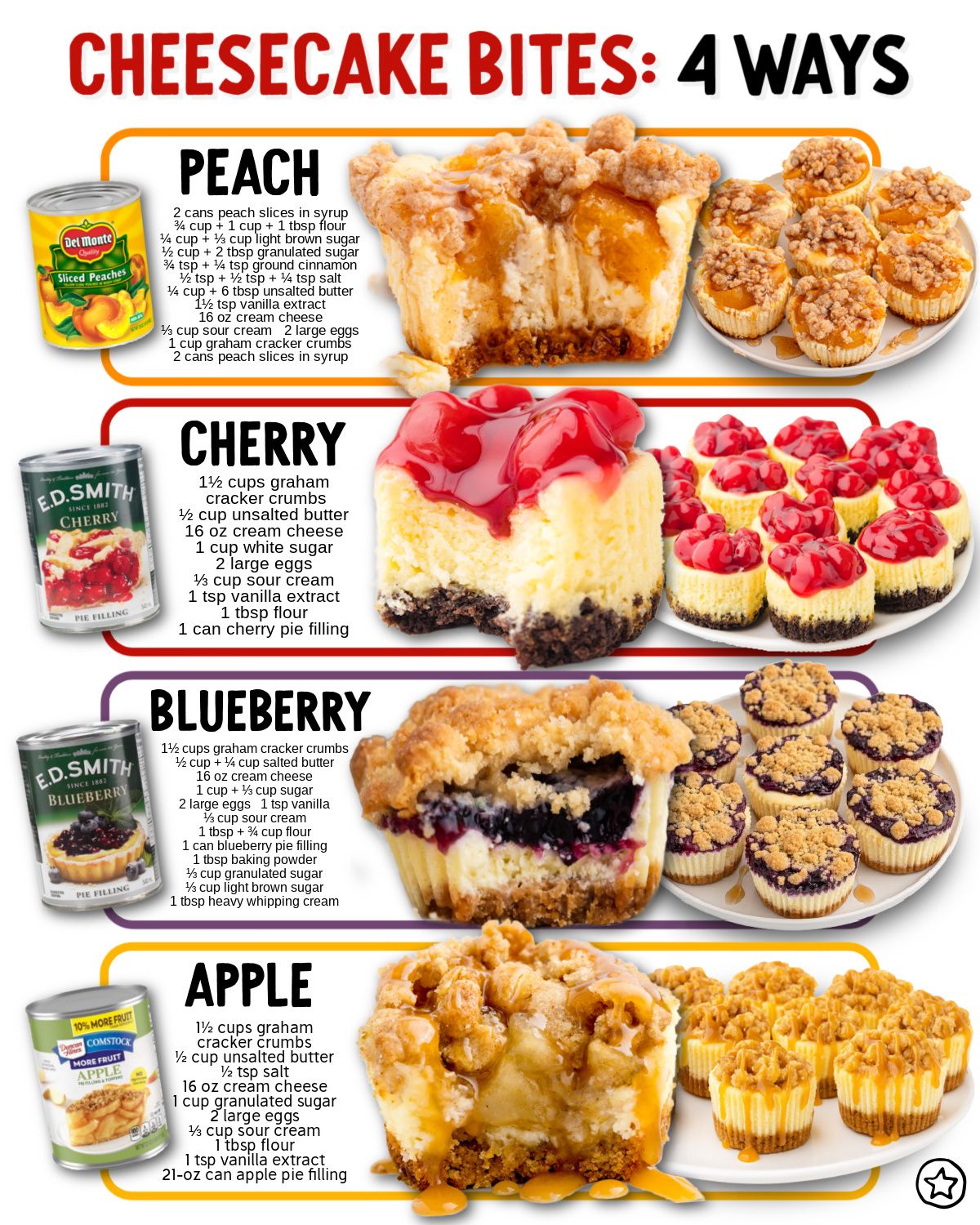 Four flavors. One impossible choice  These Cheesecake Bites 4 Ways are rich, smooth, and totally irresistible. Which flavor are you grabbing first?