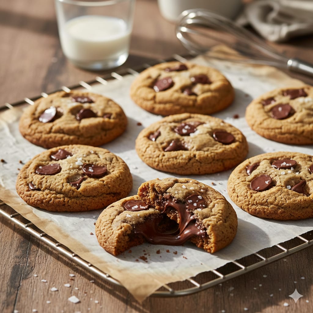 “The Midnight Craving: Chewy, Gooey, Golden-Brown Chocolate Chip Cookies That’ll Ruin All Other Recipes!” ​This isn’t just a cookie; it’s a masterpiece of textures—crispy edges, a soft buttery center, and pools of melted chocolate.