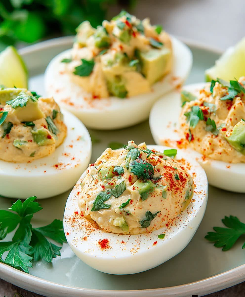 Avocado and Lime Deviled Eggs by foody 🥚 Avocado and Lime Deviled Eggs