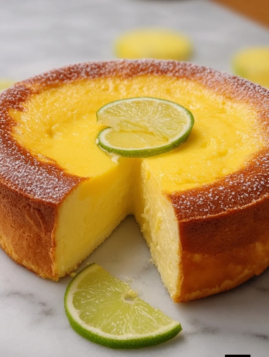 Creamy Lemon Cake (Quick Preparation) ⏱ Time Preparation: 5 minutes Baking: 30–35 minutes Pan: 20 cm 🛒 Ingredients 3 eggs 120 g sugar 100 g melted butter 1 lemon (juice + zest) 100 ml milk 80 g flour 1 sachet baking powder 1 pinch of salt Icing sugar (for finishing) 👩‍🍳 Preparation (super easy) Preheat the oven to 170°C (325°F).  In a bowl, whisk the eggs and sugar until light and fluffy.  Add the melted butter, lemon juice and zest, then the milk. Mix well.  Fold in the flour, baking powder, and salt.  👉 Mix just until combined (do not overmix).  Pour into a greased and floured pan.   Bake for 30 to 35 minutes. Let cool slightly, unmold, then dust with powdered sugar.